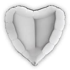 HELIUM BALLOON “SILVER HEART” 36"￼