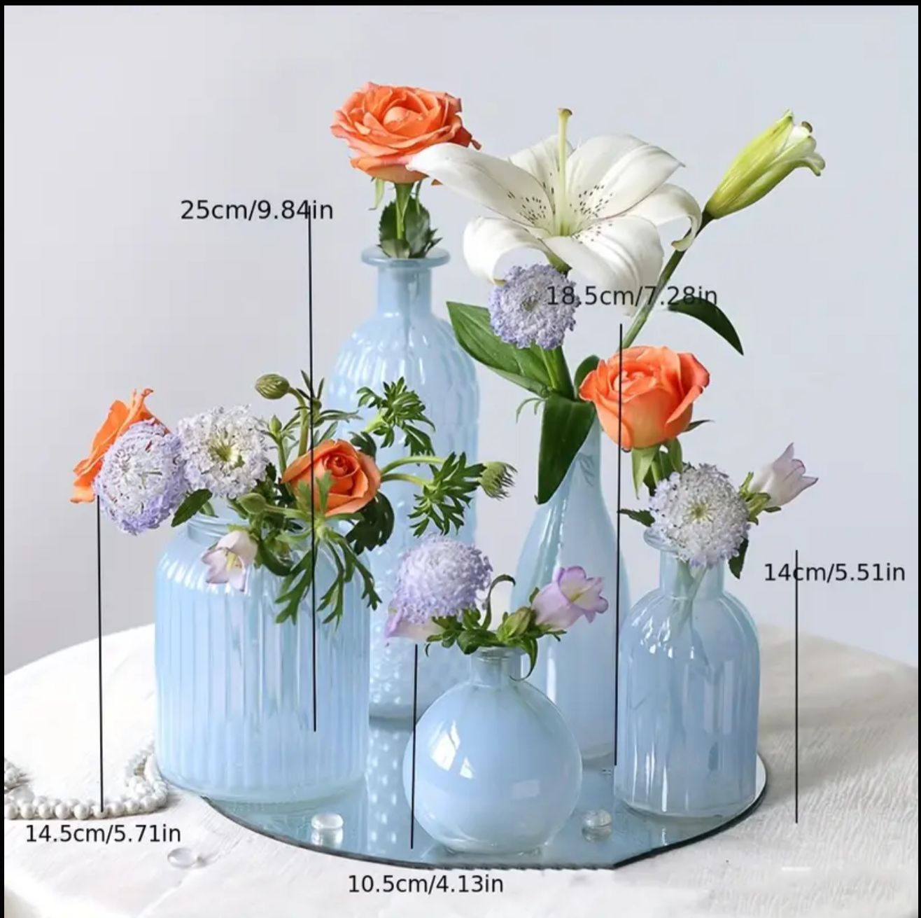 Vase Light Blue - V0051 Price for each Item(rent)