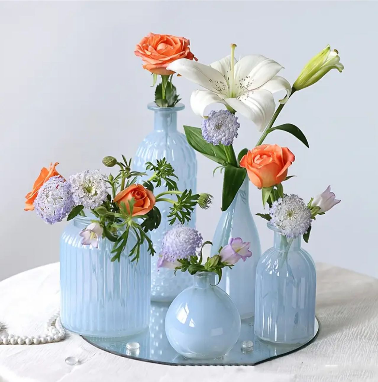 Vase Light Blue - V0051 Price for each Item(rent)