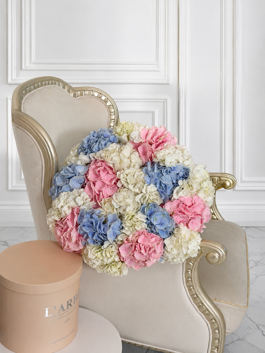 FLOWERS BOUQUET WITH HYDRANGEAS 21 PCS “TENDERNESS”