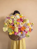 FLOWERS MIX IN BASKET “SOLEIL”