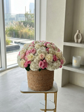 FLOWERS BASKET WITH HYDRANGEA