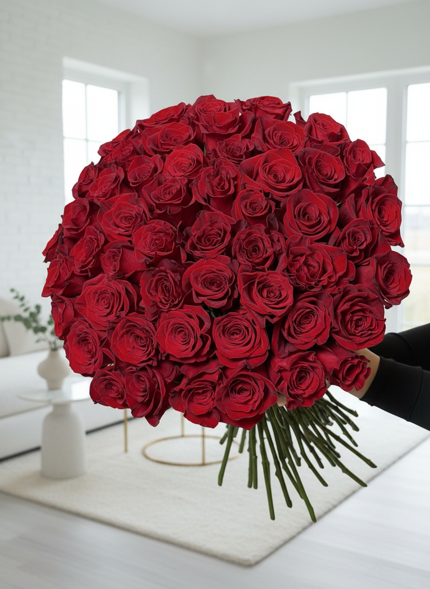 EID MUBARAK EDITION FLOWERS STANDART RED ROSES 51 PCS