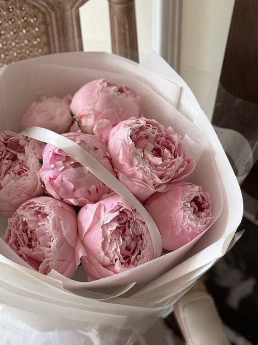FLOWERS BOUQUET PINK PEONIES 9 PCS