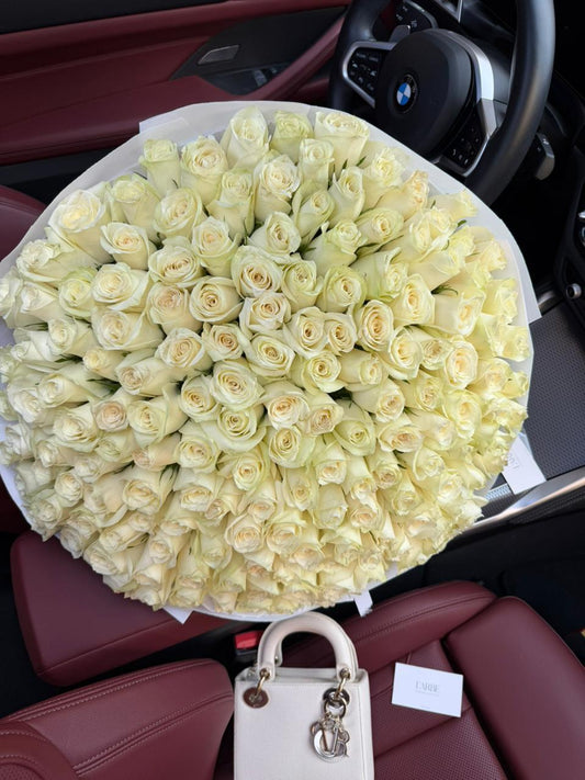 EID MUBARAK EDITION FLOWERS BOUQUET WITH 151 ATHENA WHITE ROSES