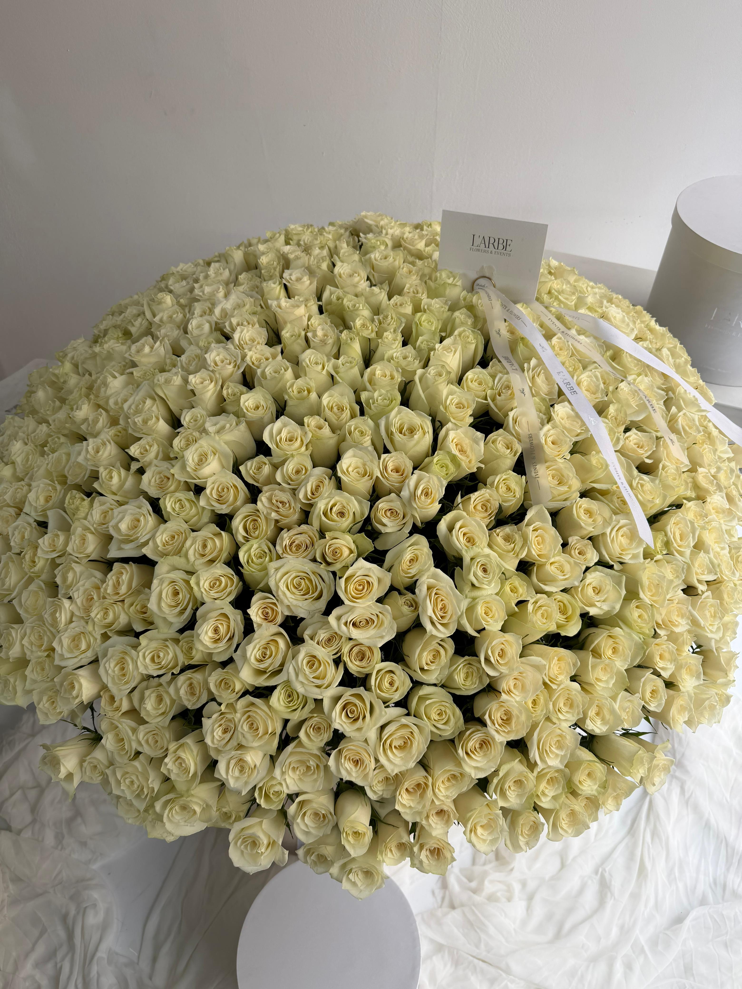 FLOWERS BOUQUET WITH 501 WHITE ROSES “ATHENA STANDART”