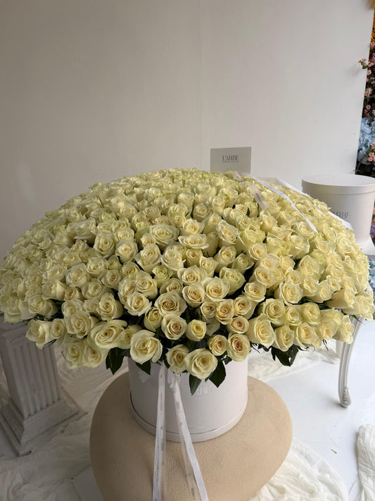 FLOWERS BOUQUET WITH 535 WHITE ROSES “ATHENA NEW”