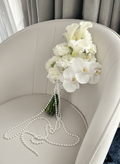 WEDDING FLOWERS BOUQUET WITH CALLA LILIES AND ORCHIDS, EUSTOMA