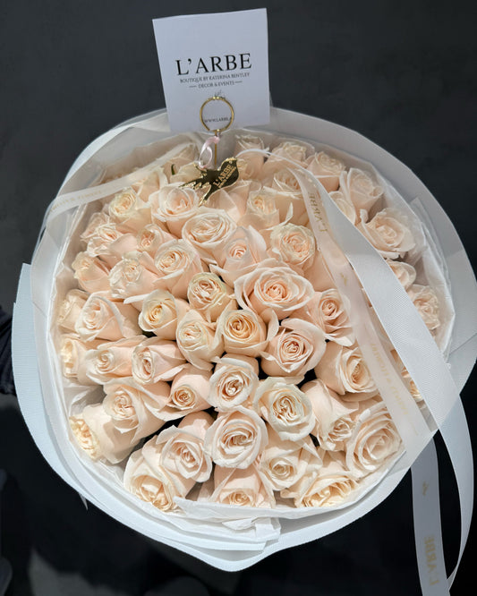 Cream roses 55 roses bouquet