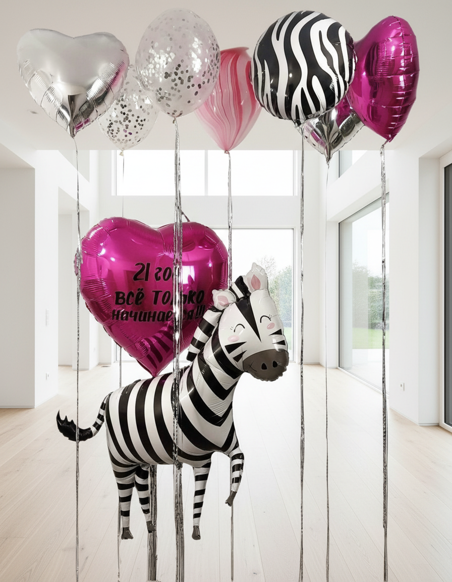 HELIUM BALLOONS “ZEBRA” #0241 (WITHOUT TEXT)