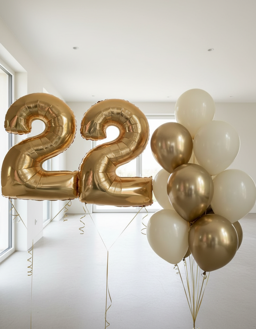 HELIUM BALLOONS “GOLD SET WITH NUMBERS”