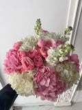 FLOWERS BOUQUET MIX WITH HYDRANGEAS AND ROSES