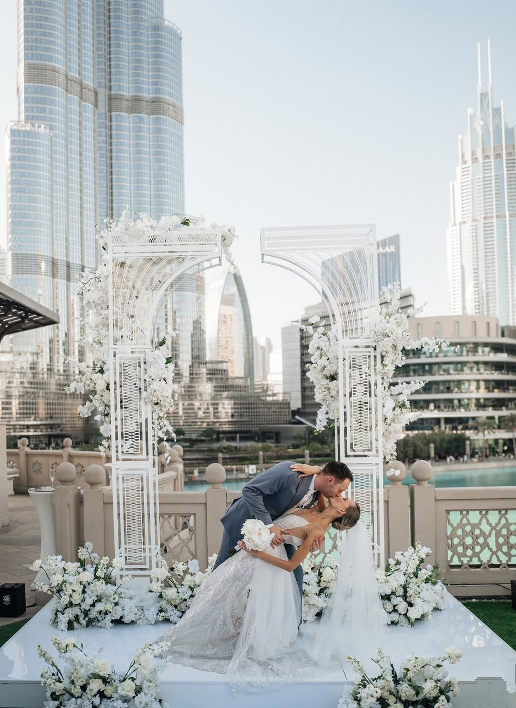 Elegant White Floral Luxury Wedding Ceremony Arch 3 m – Rent