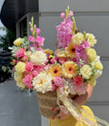 FLOWERS YELLOW AND PINK BASKET “LA DOLCE”