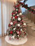 Red & White Candy Luxury Premium Flocked Christmas Tree 2.1 m / 6.9 ft