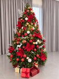 Red, Gold & White Luxury Premium PVC Christmas Tree 2.4 m / 7.9 ft