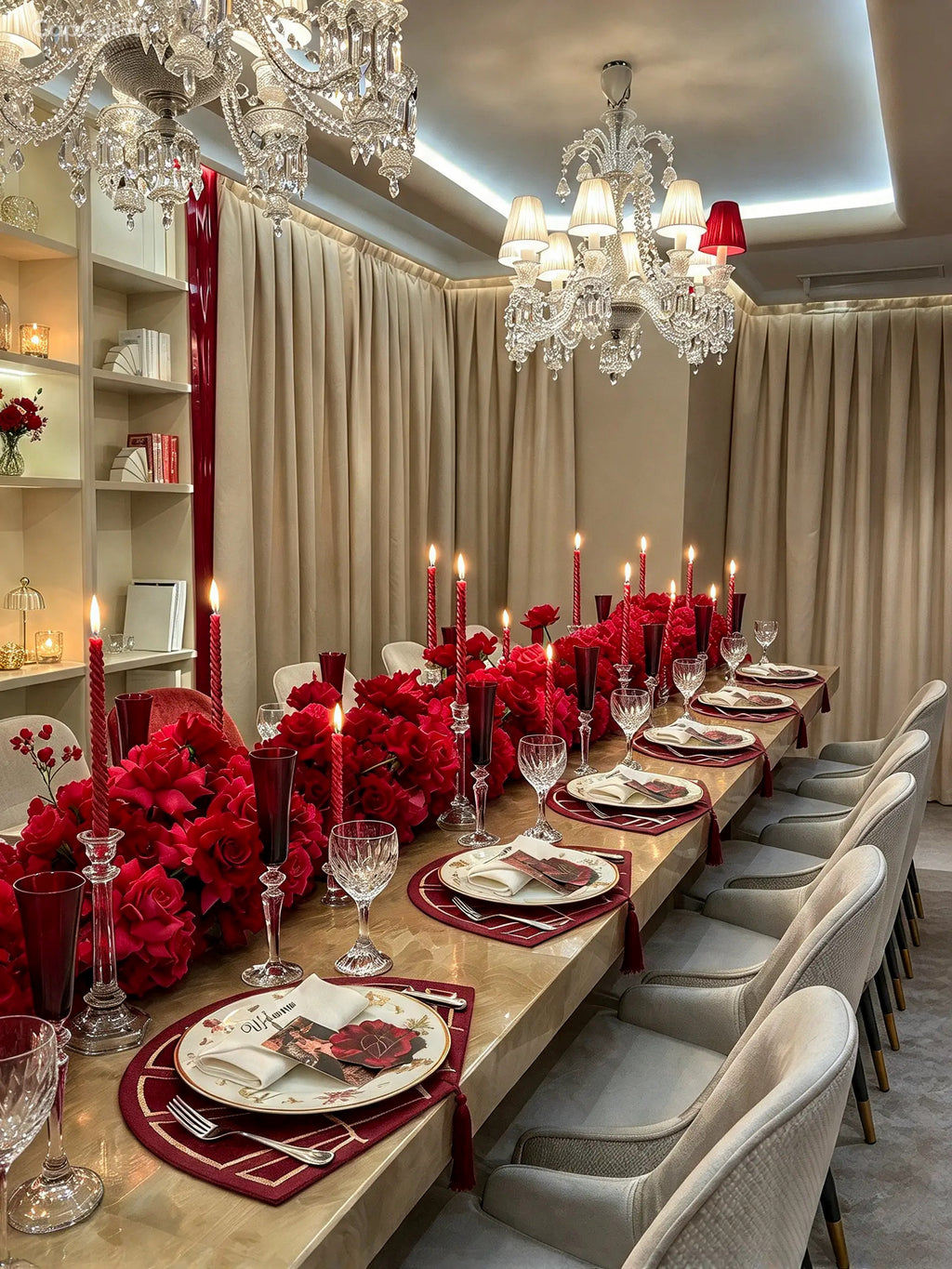 Elegant Red & Burgundy Luxury Photozone - rent
