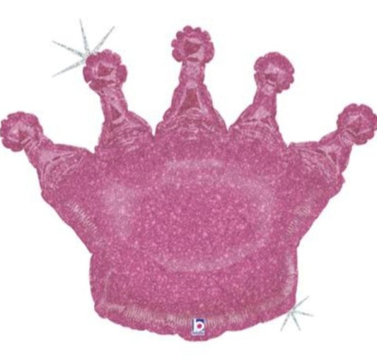 Pink crown glitter 36"/91cm