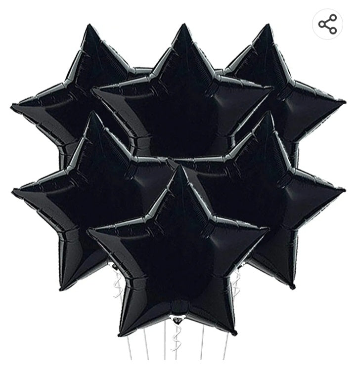 HELIUM BALLOON “ONYX BLACK STAR” 18 INCH 'ITALY 1 PCS #015