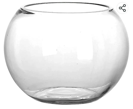 Round vase Fish bowl 20cm V-0012(rent)