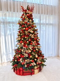 Red, Gold & Champagne Luxury Premium  Green Christmas Tree 3 m / 9.8 ft