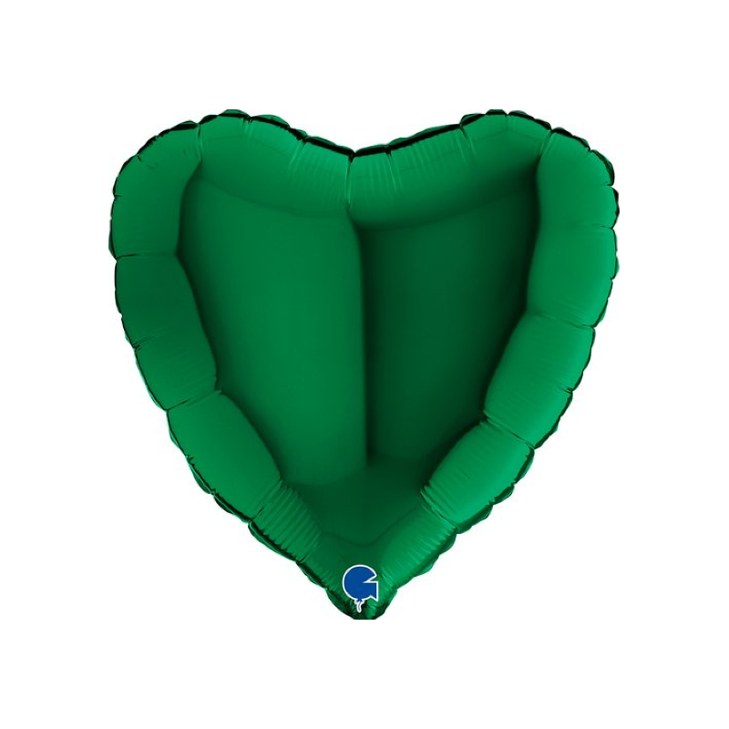 HELIUM BALLOON “GREEN HEART” 18" GRABO ITALY #018