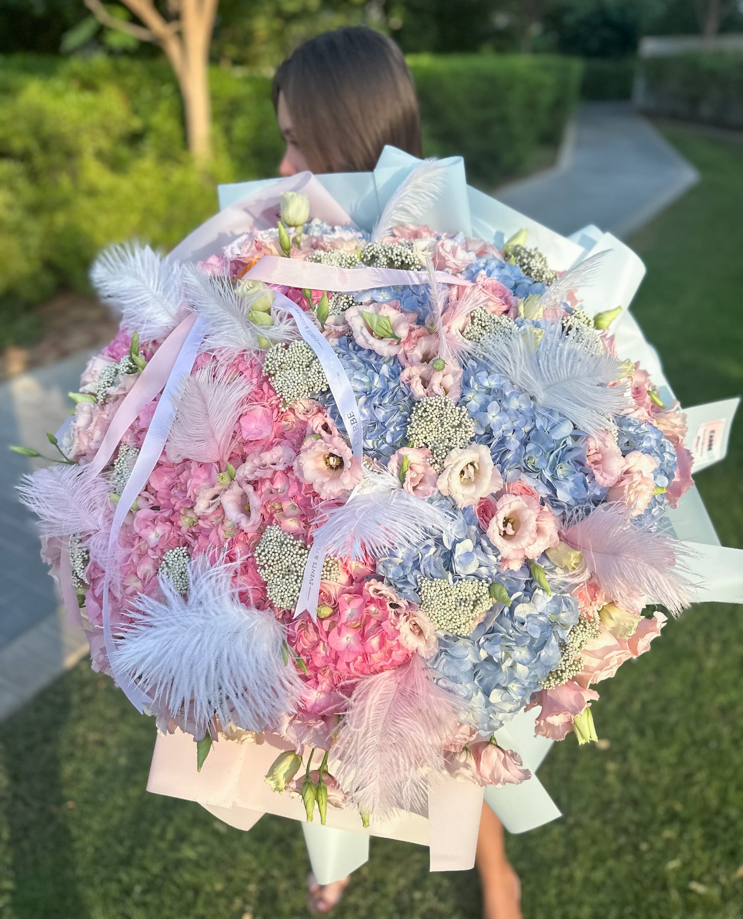 Hydrangea with eustoma “Hember”