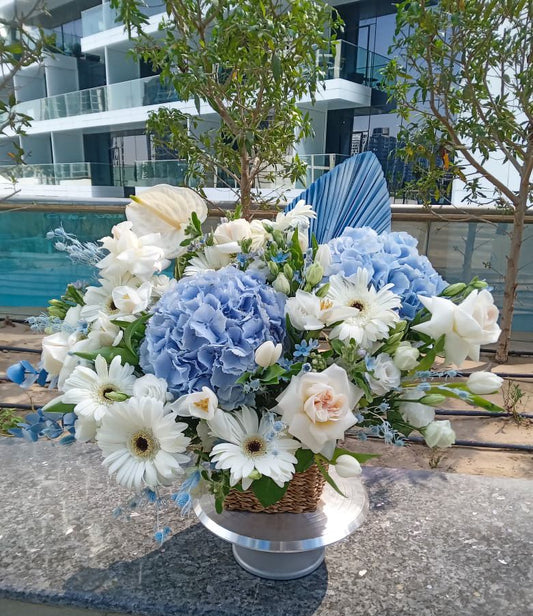 Mixed flowers in the Basket Serenade