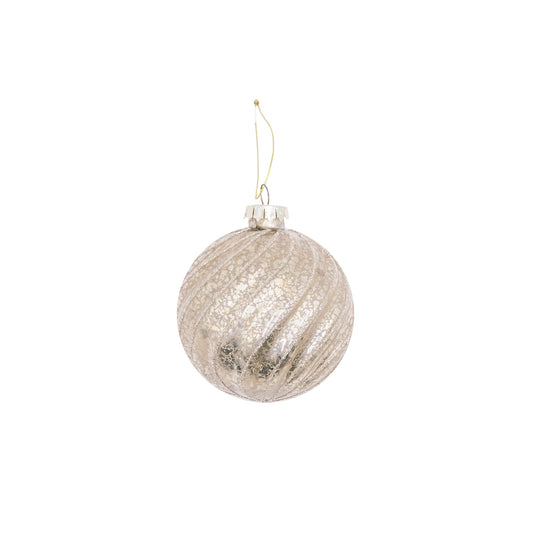 Christmas ball 8 cm champagne/gold color