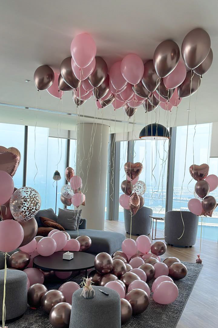 ROOM PINK BALLOONS DECORATION (0122)