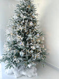 Elegant Crystal Ice Silver Premium Christmas Tree  Green with Snow, 2.4 m / 7.9 ft