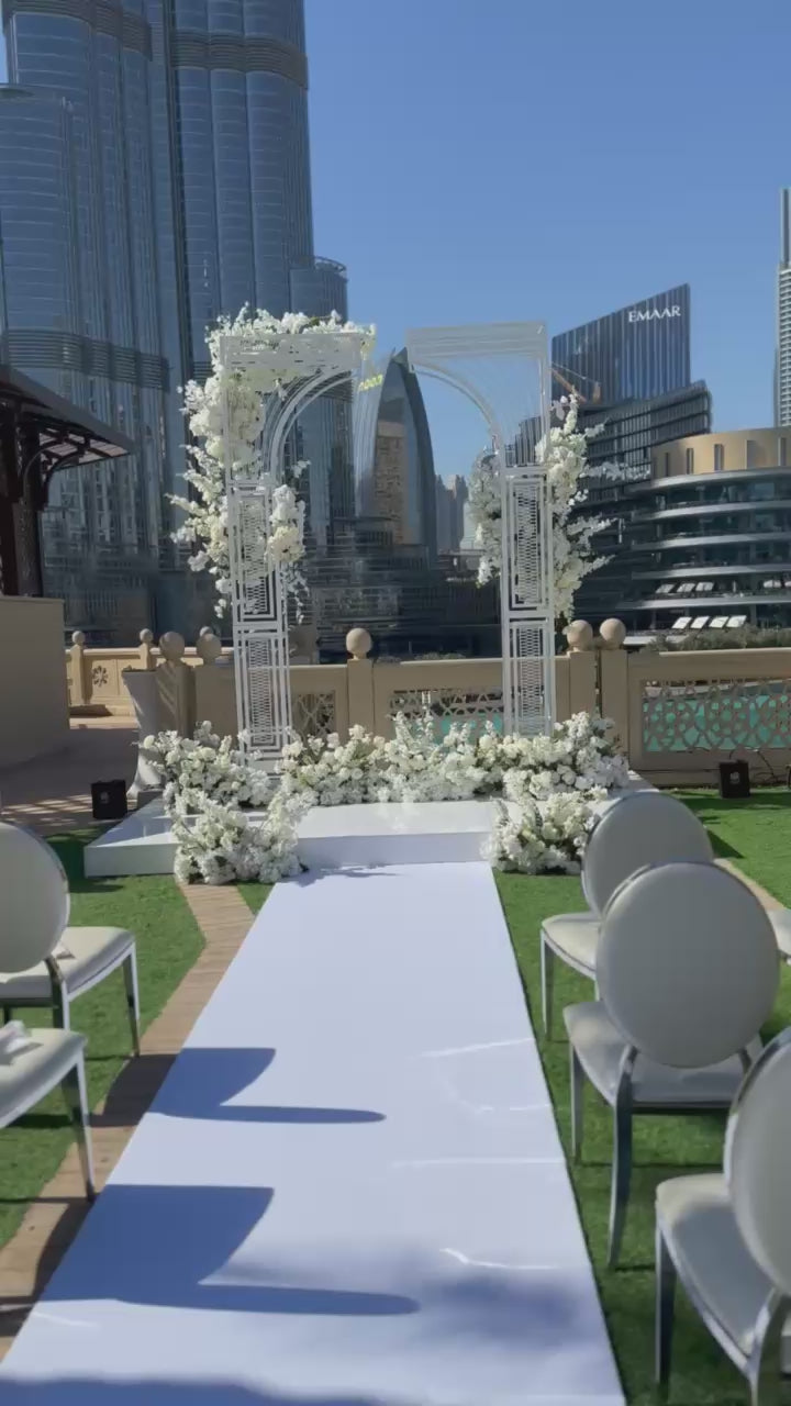 Elegant White Floral Luxury Wedding Ceremony Arch 3 m – Rent