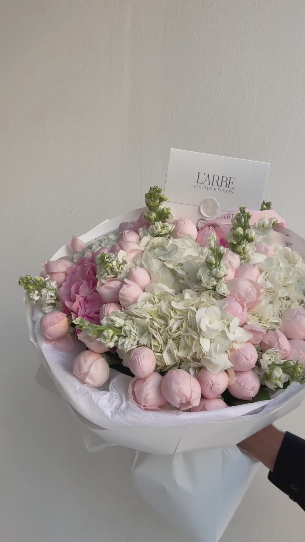 FLOWERS BOUQUET WITH PEONIES AND HYDRANGEAS “ELANORE”