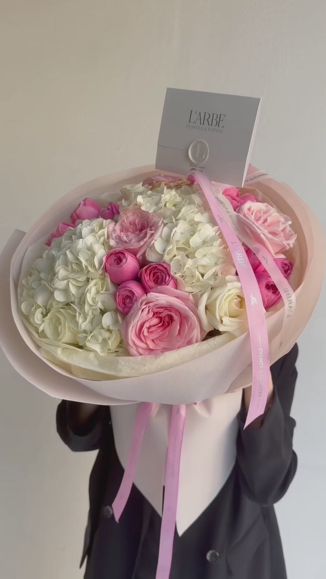 FLOWERS BOUQUET WITH ROSES AND HYDRANGEA “ASTER”