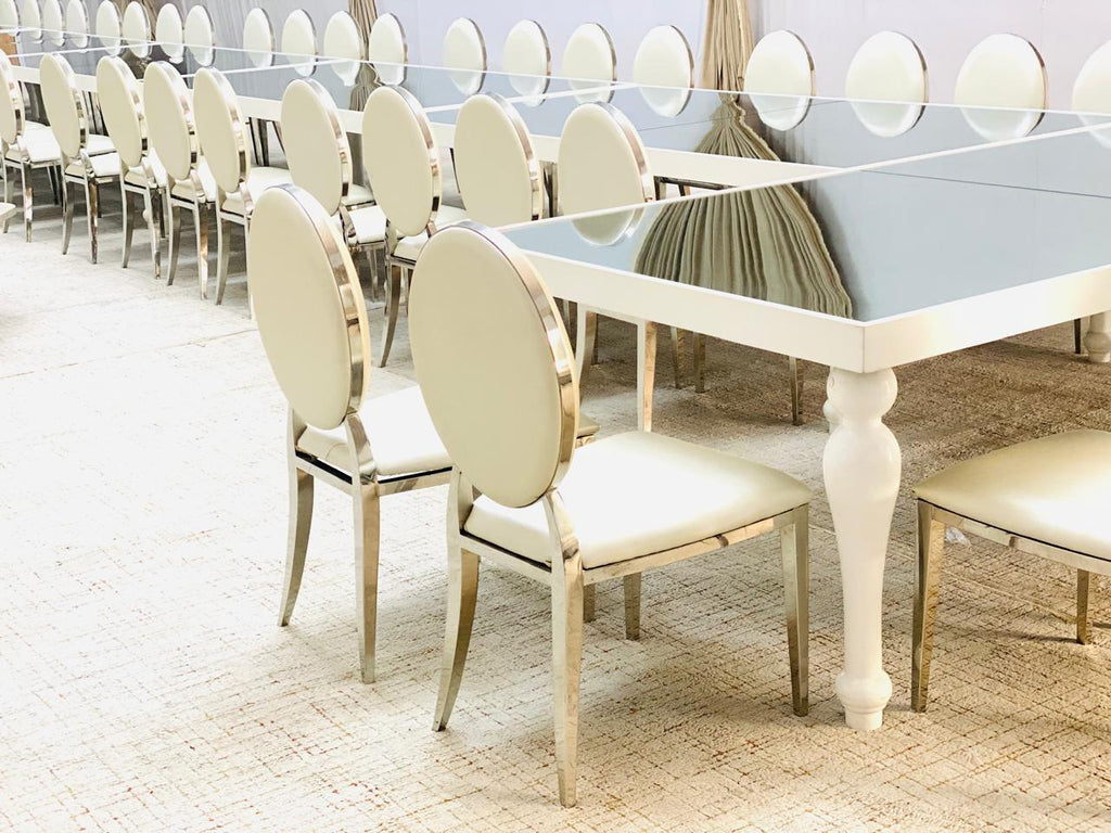 Chair white with silver  rent