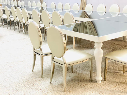 Chair white with silver  rent