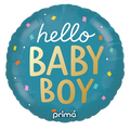 HELIUM BALLOON “HELLO BABY BOY” 18" PRIMA