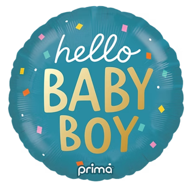 HELIUM BALLOON “HELLO BABY BOY” 18" PRIMA