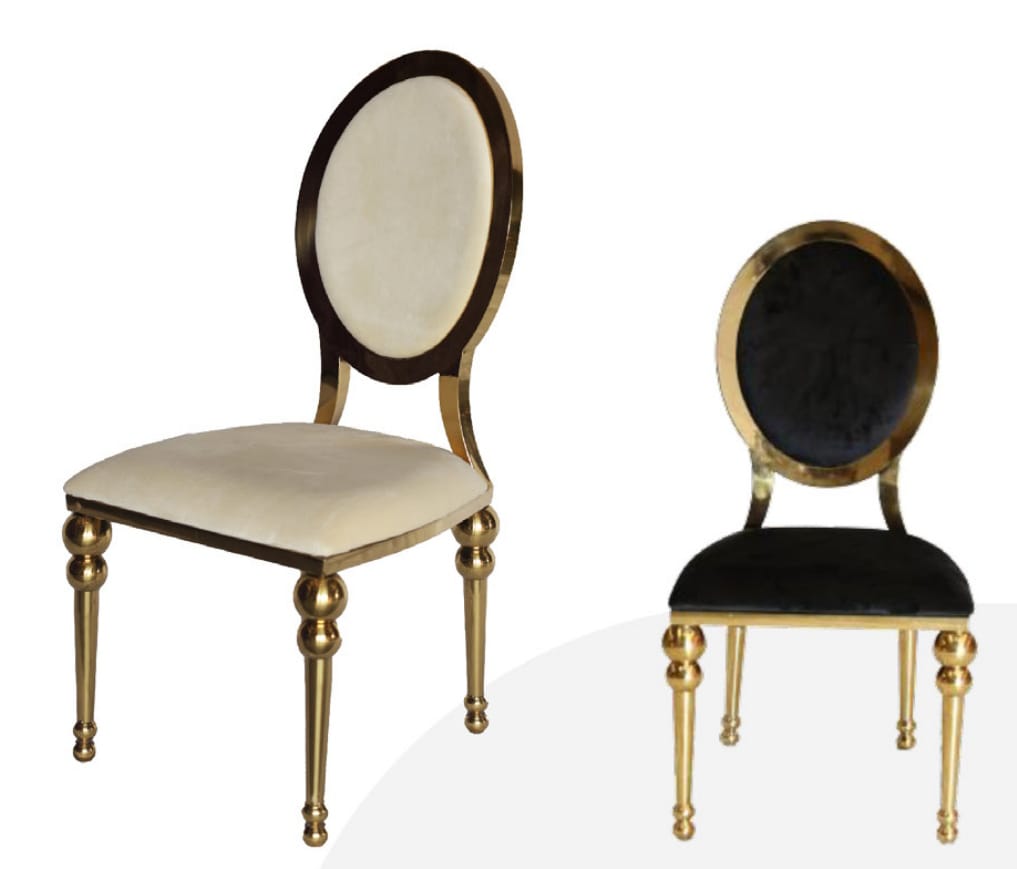Beige or black chair with gold (rent)