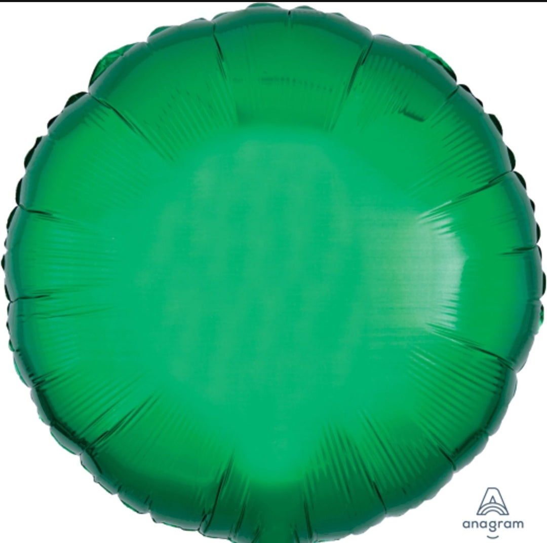 HELIUM BALLOON “ROUND GREEN FOIL” 18' #028