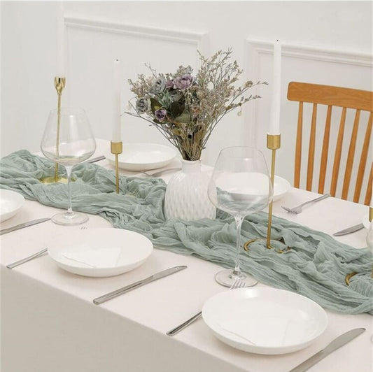 Green table runner Bohemian rent (TR-0015)