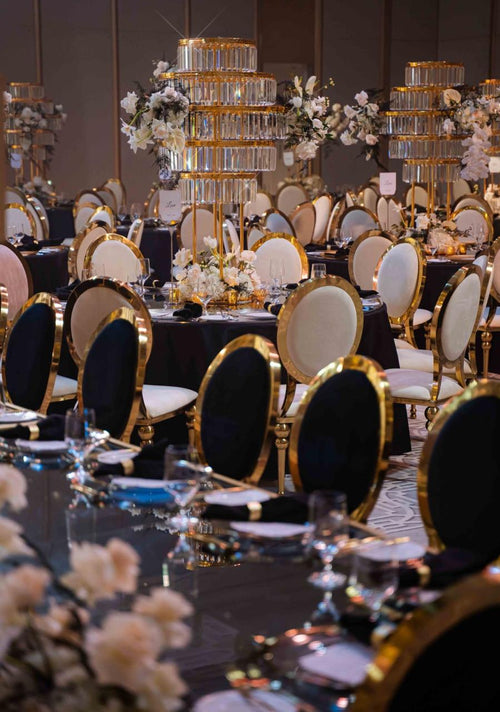 Beige or black chair with gold (rent)