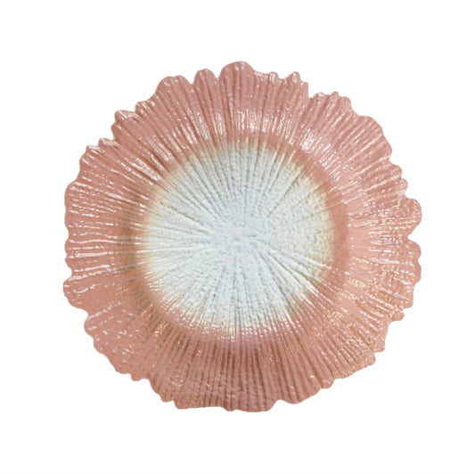 Barbara plastic pink charger plate rent  PL-0010 33 cm