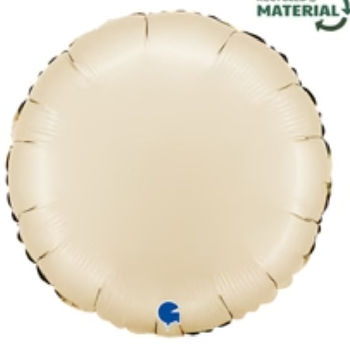 HELIUM BALLOON “ROUND SATIN CREAM” 18' #027