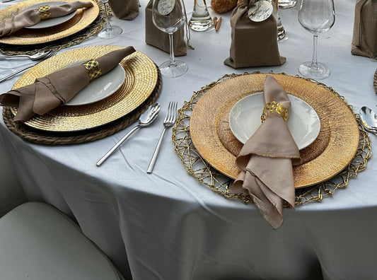 Beads beige napkins rent (N-0008)