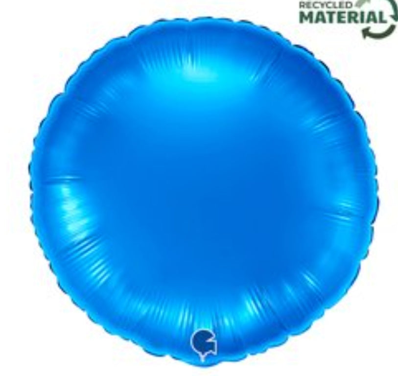 HELIUM BALLOON “ROUND BLUE FOIL” 18' #029
