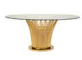 Round table with glass gold or silver (rent)