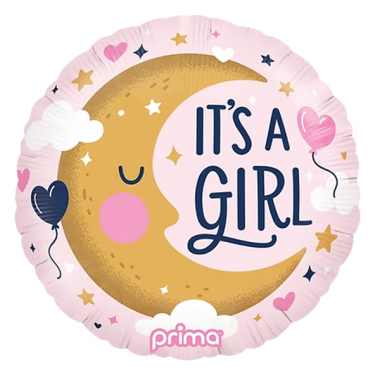HELIUM BALLOON “ITS A GIRL” 18" PRIMA