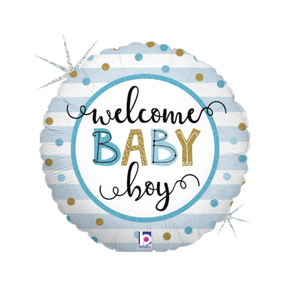 HELIUM BALLOON “WELCOME BABY BOY” PREMIUM BRAND