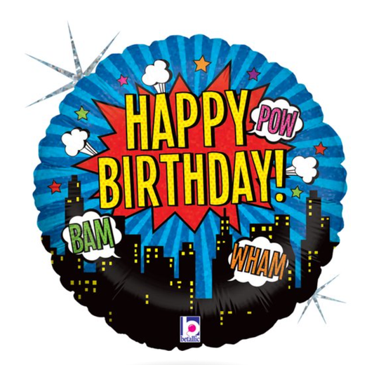 Superhero birthday 18"46cm Italian brand